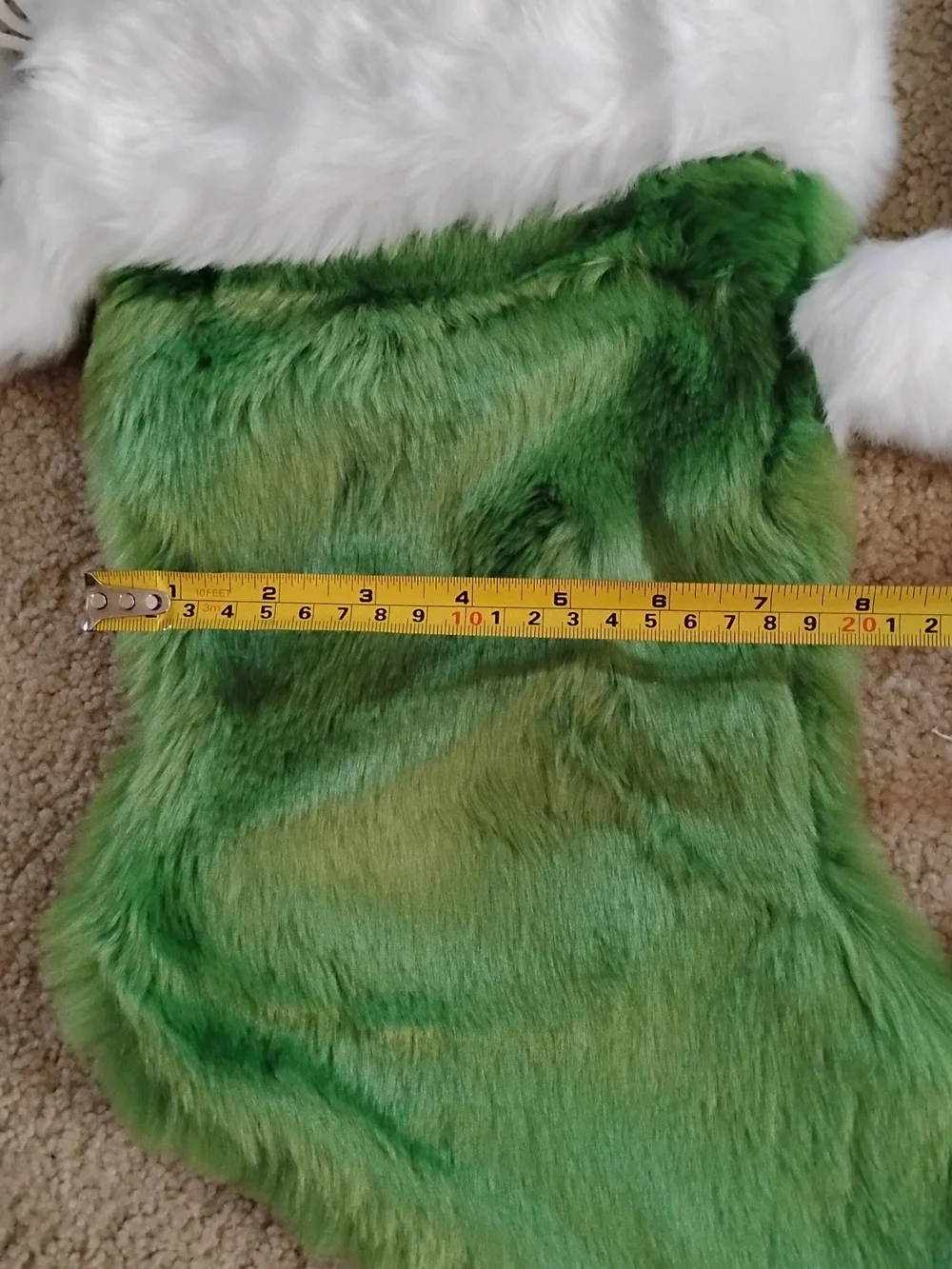 Brand New Pair of Fuzzy Holiday Stockings in Green and Pink